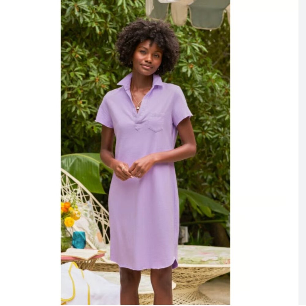 Frank & Eileen Lauren Polo Dress Lavender Purple Size M 100% Cotton